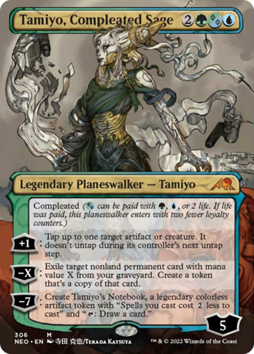Tamiyo, Compleated Sage V1 (BORDERLESS PLANESWALKERS)